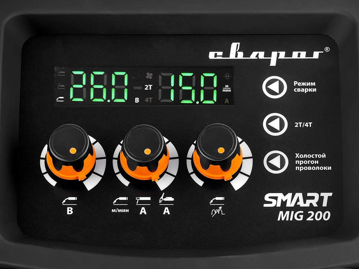 Сварочный полуавтомат Сварог REAL Smart MIG 200 Black (N2A5) — детальное фото оборудования для СТО на remkola.by