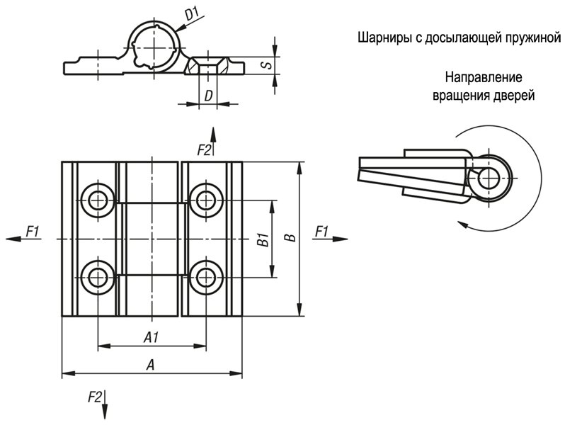 K1178 Петли шарнирные накладные из алюминия 30 мм — детальное фото оборудования для СТО на remkola.by