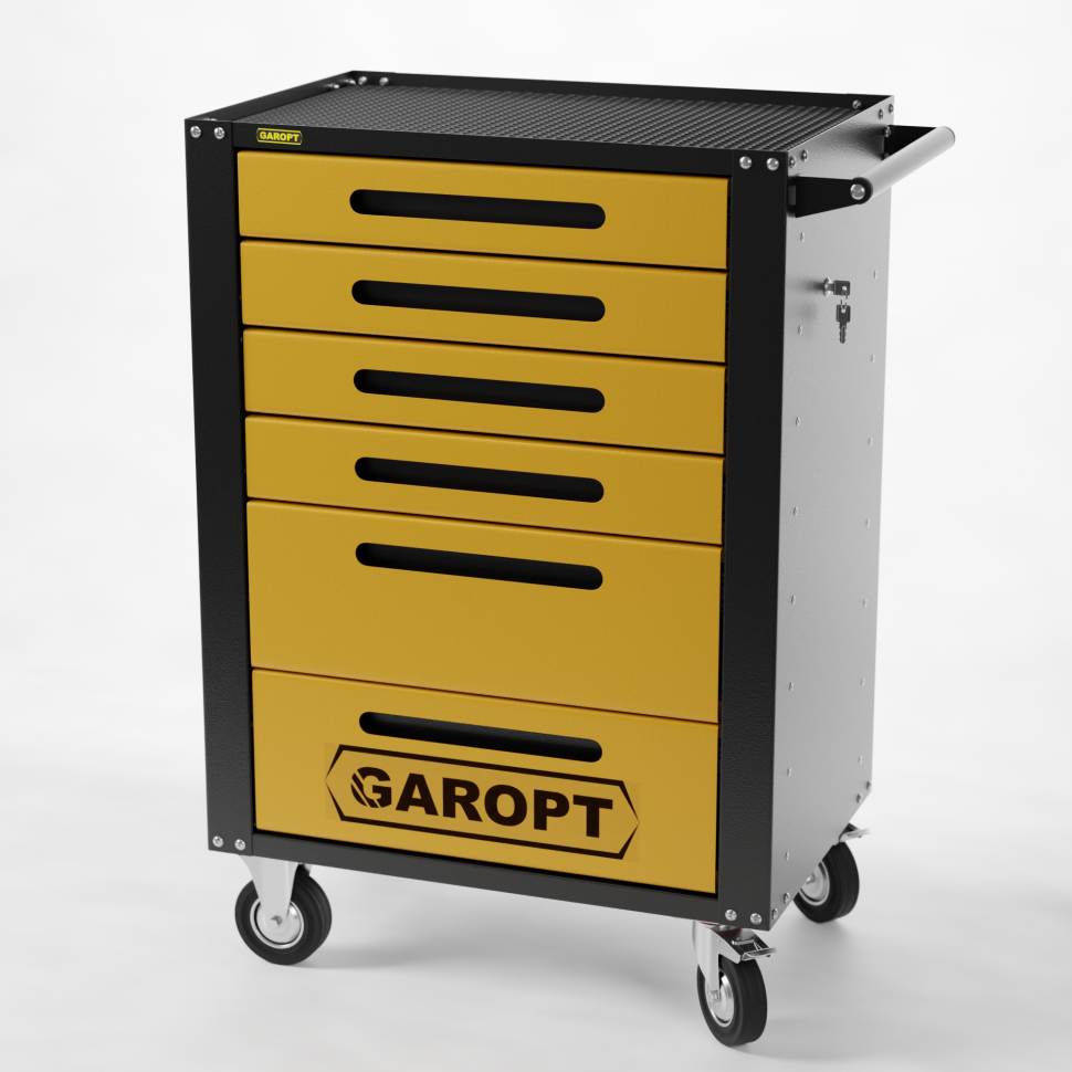 Тележка инструментальная Garopt 6 ящиков, ЖЕЛТАЯ, Серия "High", высота 1040мм GTH6.yel