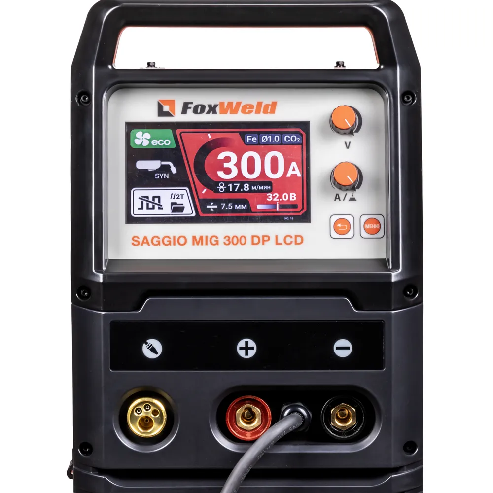 Сварочный полуавтомат FoxWeld SAGGIO MIG 300 DP LCD — детальное фото оборудования для СТО на remkola.by