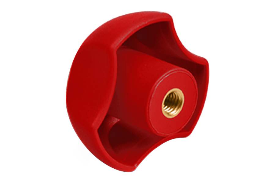 PYBPK Ручки треугольные красные с резьбовой втулкой