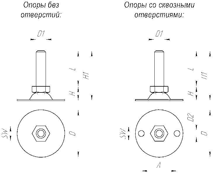 A00050 Опоры дисковые из стали с подвижным винтом — детальное фото оборудования для СТО на remkola.by