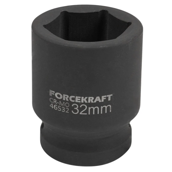 Головка ударная неглубокая короткая торцевая 32мм (6гр.), 3/4'' FORCEKRAFT FK-46532 — фото товара на remkola.by