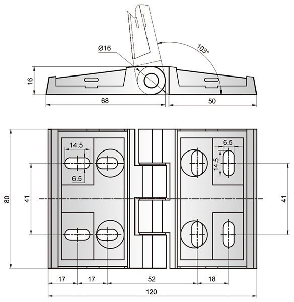 A40201.0033 Петли накладные с восемью отверстиями и накладками, 103° — детальное фото оборудования для СТО на remkola.by
