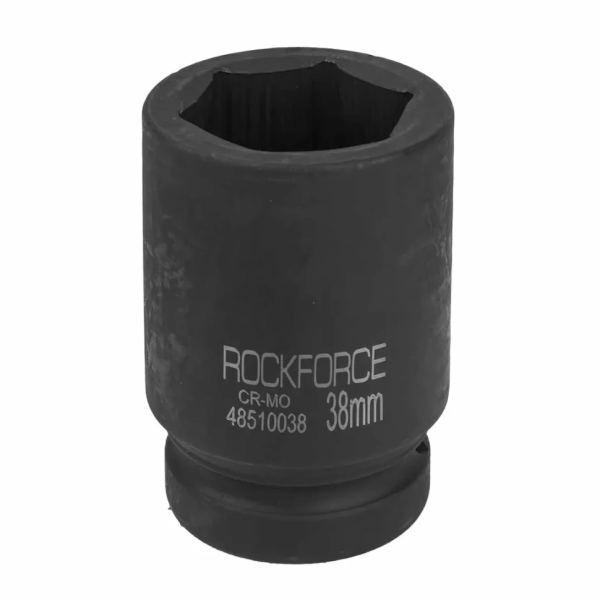 Головка ударная торцевая глубокая 38мм (6гр.), 1'' RockFORCE RF-48510038 — фото товара на remkola.by