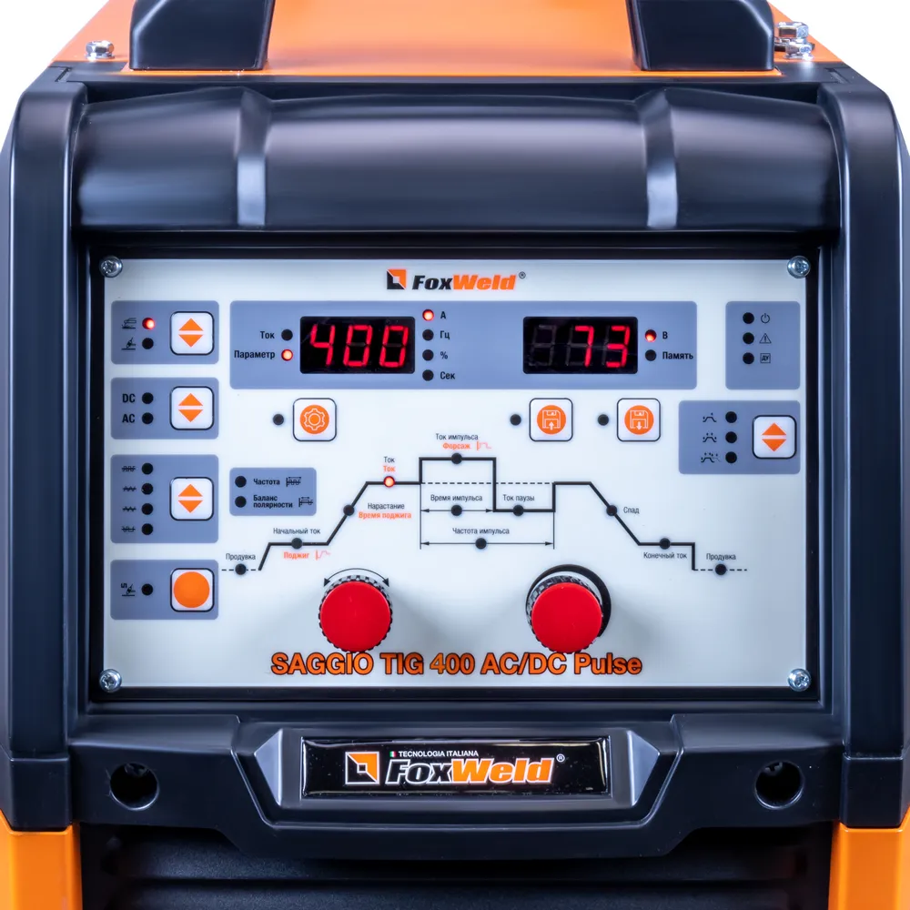 Сварочный аппарат аргонодуговой сварки FOXWELD SAGGIO TIG 400 AC/DC PULSE — детальное фото оборудования для СТО на remkola.by
