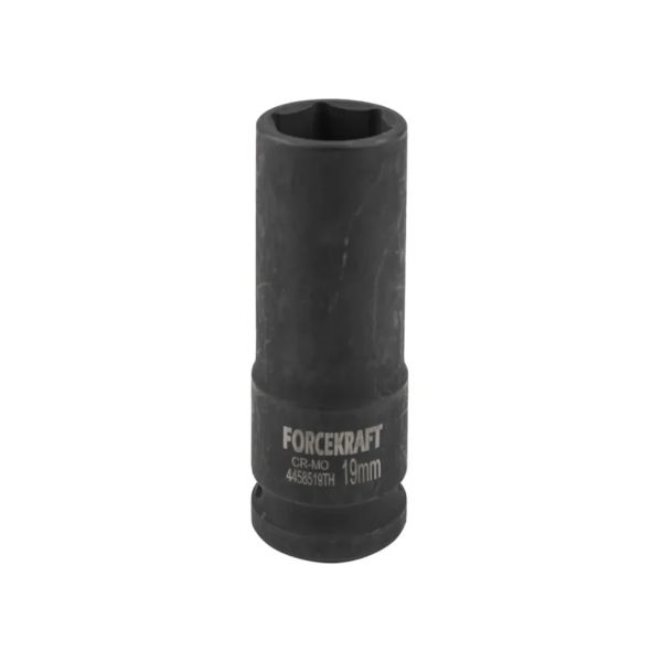 Головка торцевая ударная глубокая тонкостенная 19мм (6гр.), 1/2'' FORCEKRAFT FK-4458519TH — фото товара на remkola.by