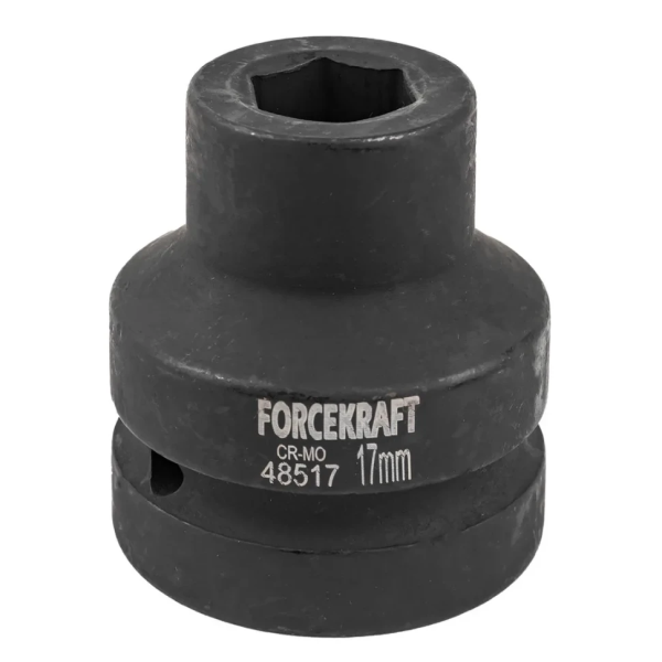 Головка ударная торцевая 17мм (6гр.), 1'' FORCEKRAFT FK-48517 короткая, неглубокая — фото товара на remkola.by