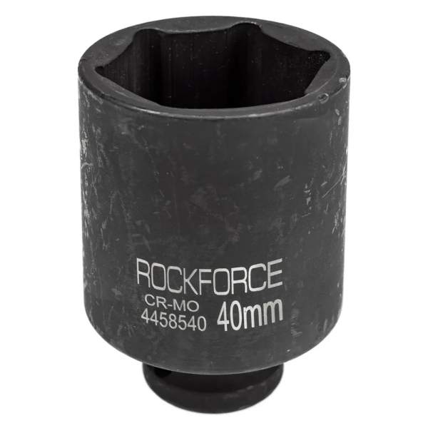 Головка торцевая ударная глубокая 40мм (6гр.), 1/2'' RockFORCE RF-4458540 — фото товара на remkola.by