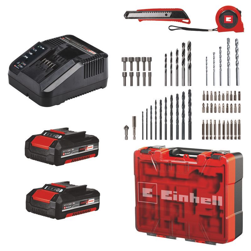 Шуруповерт ударный аккум. Einhell TE-CD 18/40 Li-i + 64 (2x2.0 Ah) — детальное фото оборудования для СТО на remkola.by
