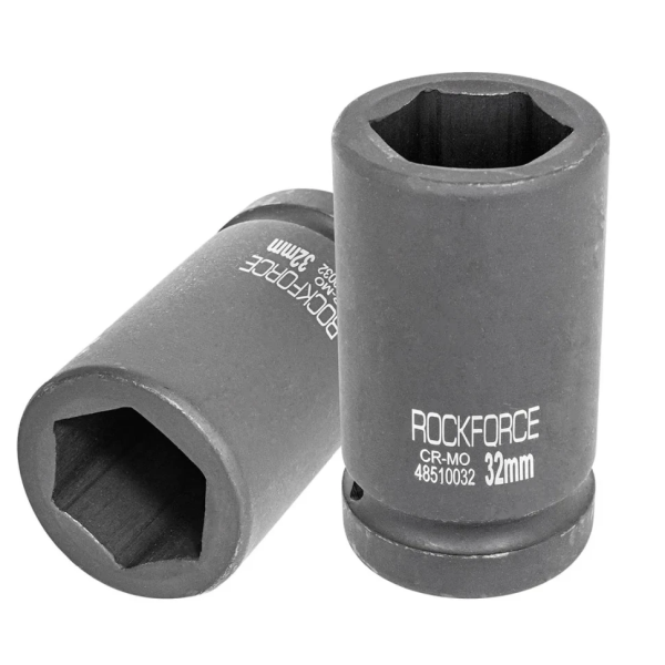 Головка ударная торцевая глубокая 32мм (6гр.), 1'' RockFORCE RF-48510032 — фото товара на remkola.by