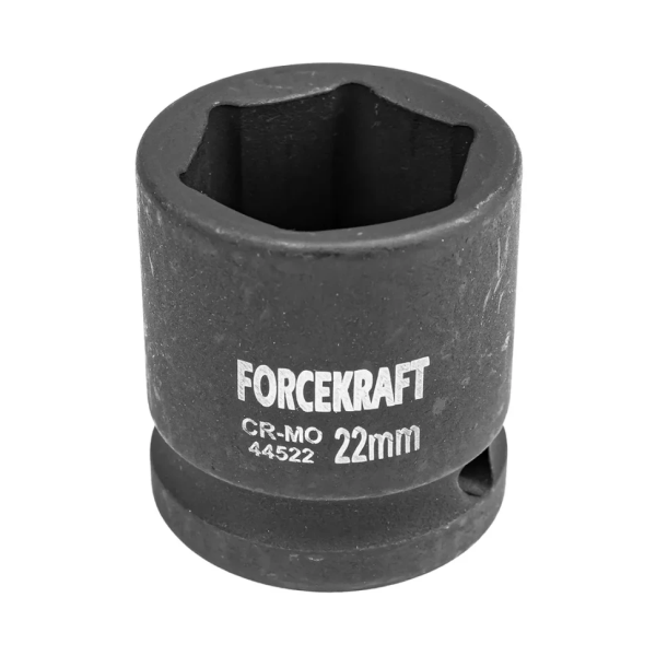 Головка ударная торцевая 22мм (6гр.), 1/2'' FORCEKRAFT FK-44522 неглубокая — фото товара на remkola.by