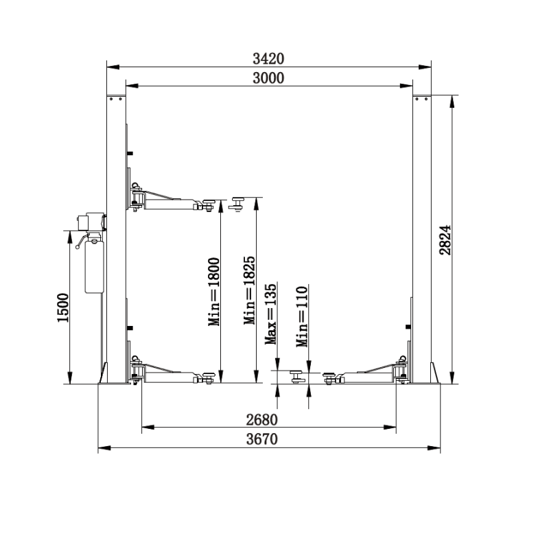 Подъемник двухстоечный ESBerg  ESB TTPF-12C