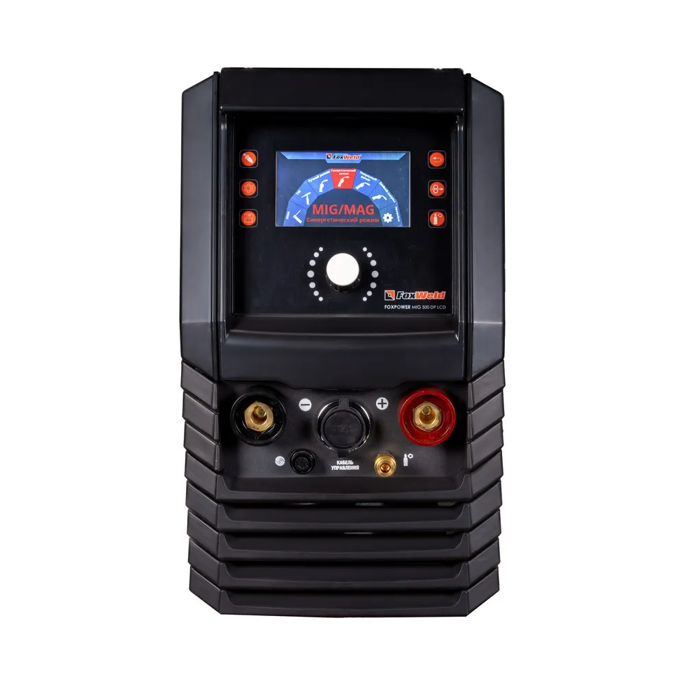 Сварочный полуавтомат FOXPOWER MIG 500 DP LCD с БЖО и тележкой FoxWeld 1507 — детальное фото оборудования для СТО на remkola.by