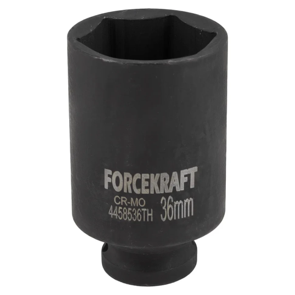 Головка торцевая ударная глубокая тонкостенная 36мм (6гр.), 1/2'' FORCEKRAFT FK-4458536TH — фото товара на remkola.by