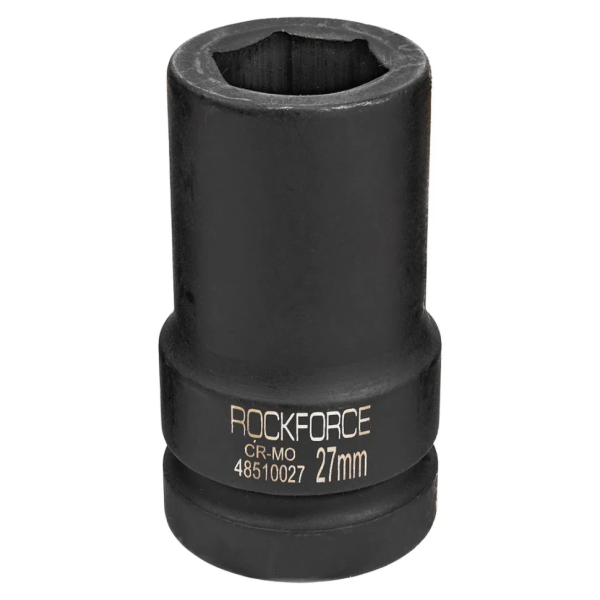 Головка ударная торцевая глубокая 27мм (6гр.), 1'' RockFORCE RF-48510027 — фото товара на remkola.by