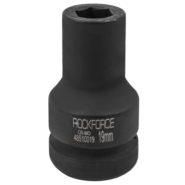 Головка ударная торцевая глубокая 19мм (6гр.), 1'' RockFORCE RF-48510019 — фото товара на remkola.by