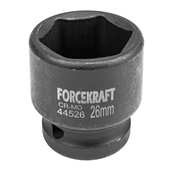 Головка ударная торцевая 26мм (6гр.), 1/2'' FORCEKRAFT FK-44526 неглубокая — фото товара на remkola.by