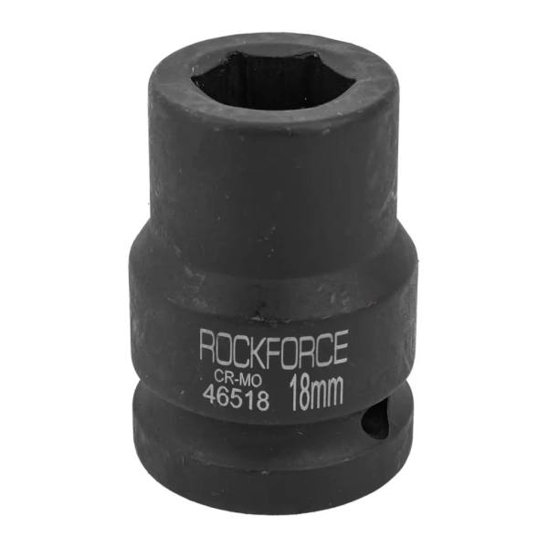 Головка ударная неглубокая короткая торцевая 18мм (6гр.), 3/4'' RockFORCE RF-46518 — фото товара на remkola.by
