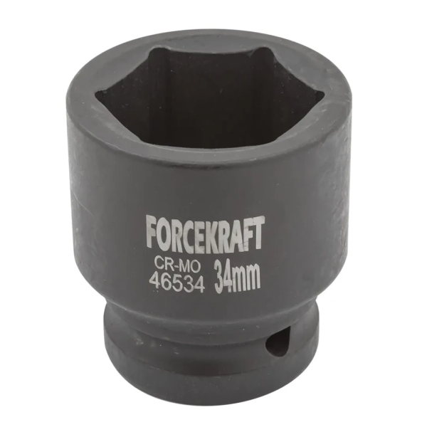 Головка ударная неглубокая короткая торцевая 34мм (6гр.), 3/4'' FORCEKRAFT FK-46534 — фото товара на remkola.by