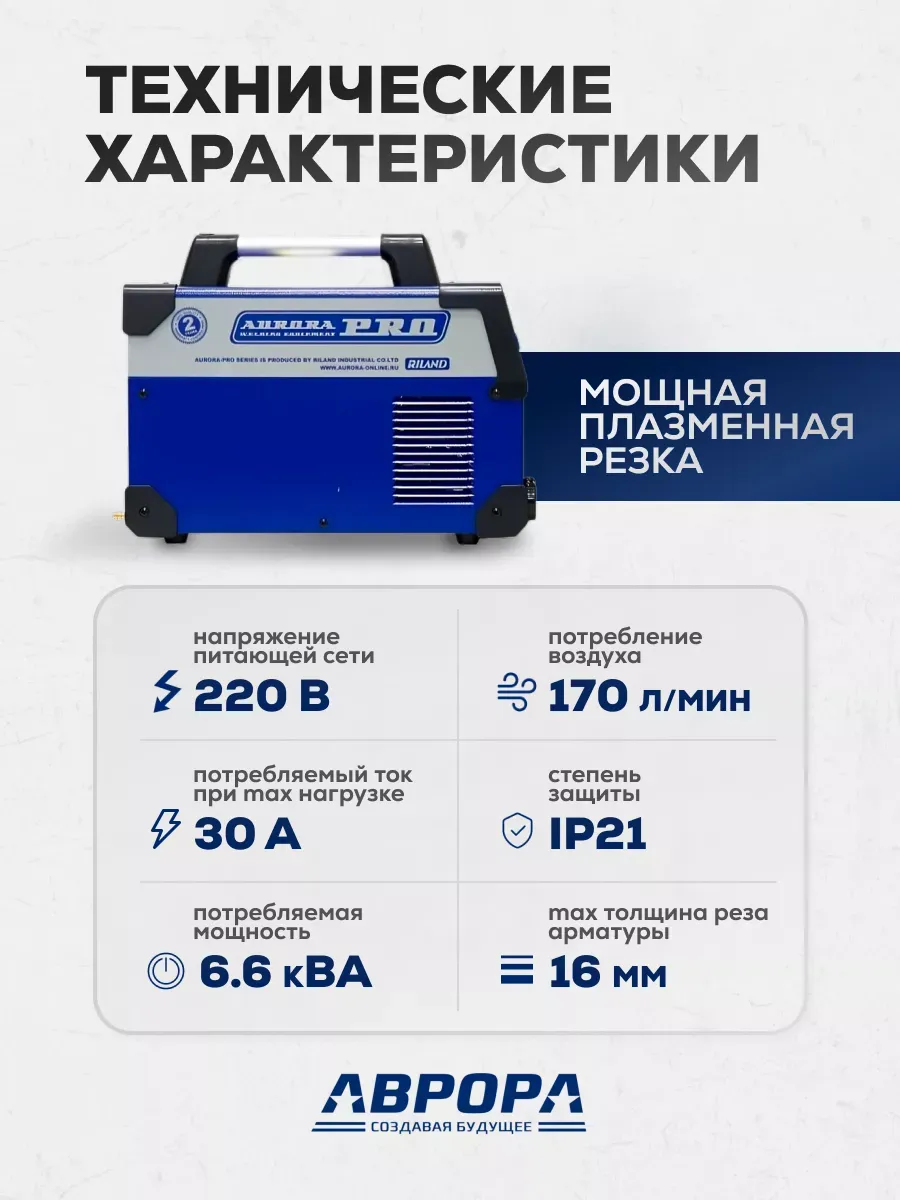 Аппарат плазменной резки Aurora AIRHOLD 45 (MOSFET) — детальное фото оборудования для СТО на remkola.by