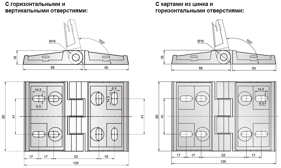 A40201.0033 Петли накладные с восемью отверстиями и накладками, 103° — детальное фото оборудования для СТО на remkola.by