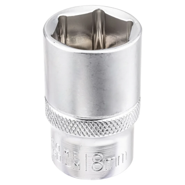 Головка торцевая 18мм (6гр.), 1/2'' RockFORCE LIGHT RF LIGHT-54518 короткая, неглубокая — фото товара на remkola.by