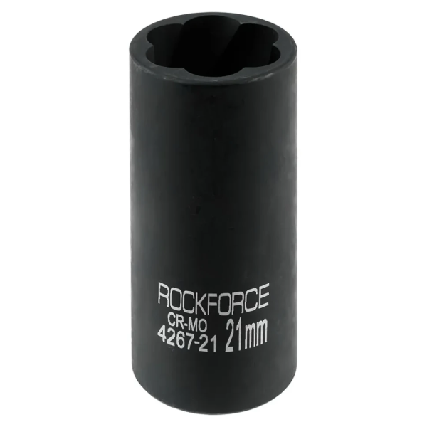 Головка ударная торцевая двухсторонняя 1/2'', 21мм (6гр.) RockFORCE RF-4267-21 неглубокая — фото товара на remkola.by
