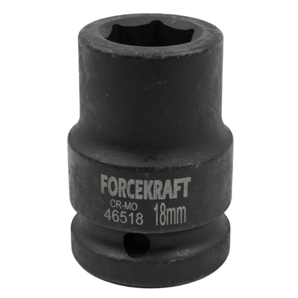 Головка ударная неглубокая короткая торцевая 18мм (6гр.), 3/4'' FORCEKRAFT FK-46518 — фото товара на remkola.by