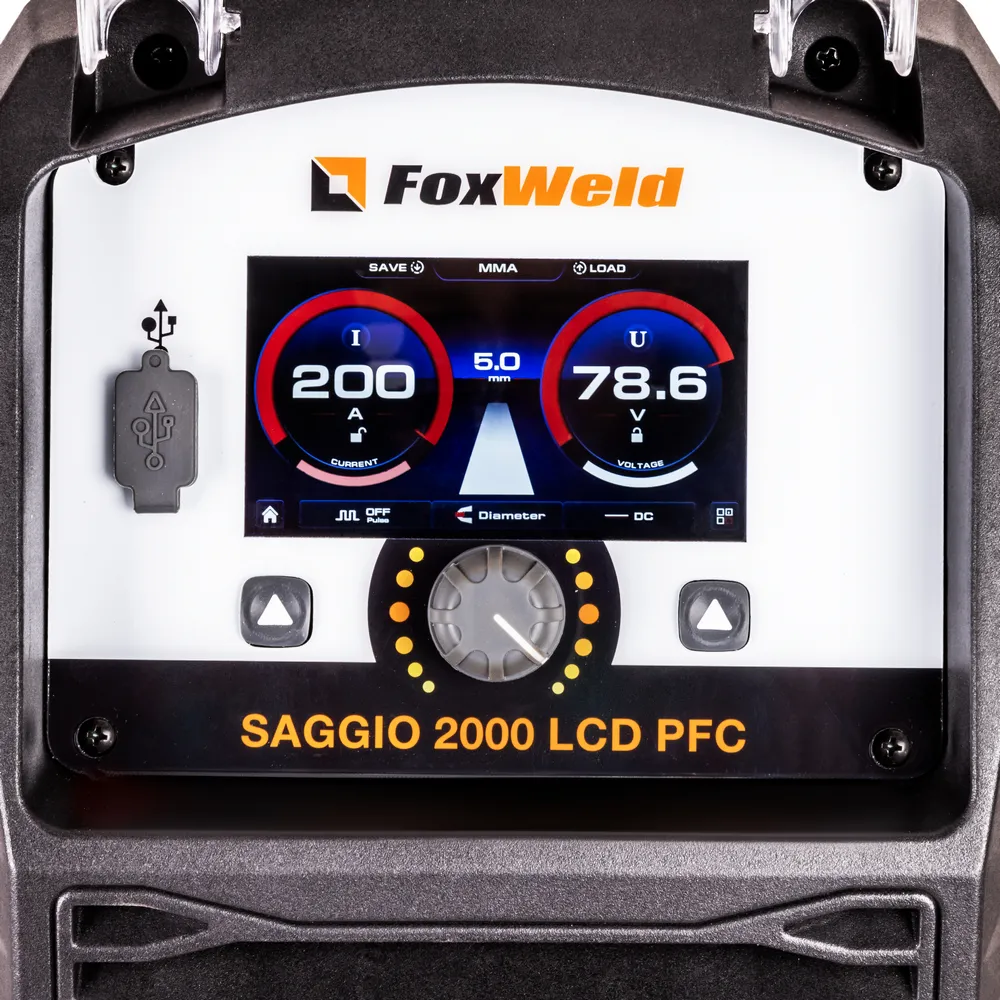 Сварочный полуавтомат Foxweld SAGGIO 2000 LCD PFC (5-в-1) — детальное фото оборудования для СТО на remkola.by