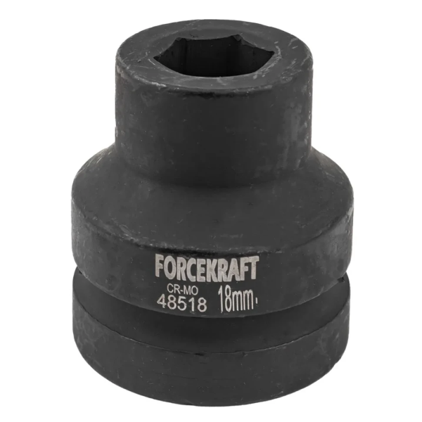 Головка ударная торцевая 18мм (6гр.), 1'' FORCEKRAFT FK-48518 короткая, неглубокая — фото товара на remkola.by