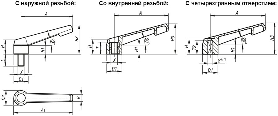 K0175 Рукоятки зажимные с ручкой из усиленного пластика — детальное фото оборудования для СТО на remkola.by
