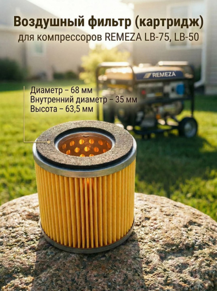 Воздушный фильтр (катридж) для компрессоров Remeza LB-75.LB-50 — фото товара на remkola.by