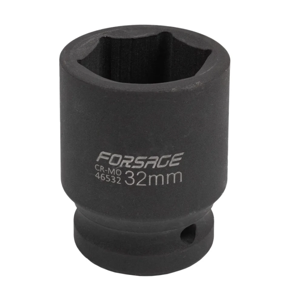 Головка ударная неглубокая короткая торцевая 32мм (6гр.), 3/4'' Forsage F-46532 — фото товара на remkola.by