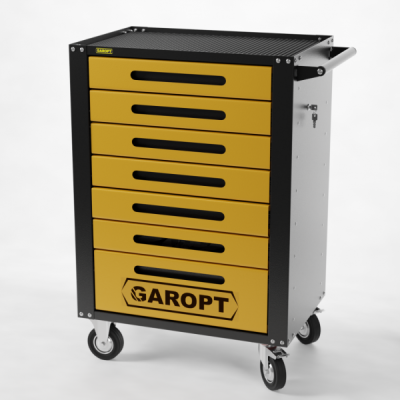 Тележка инструментальная Garopt 7 ящиков, ЖЕЛТАЯ, Серия "High", высота 1040мм GTH7.YELL