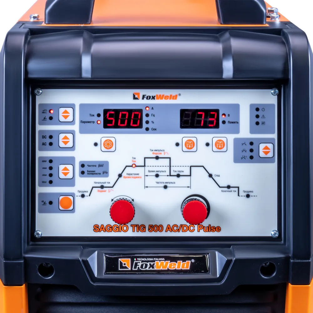 Аппарат аргонодуговой сварки Foxweld SAGGIO TIG 500 AC/DC Pulse — детальное фото оборудования для СТО на remkola.by