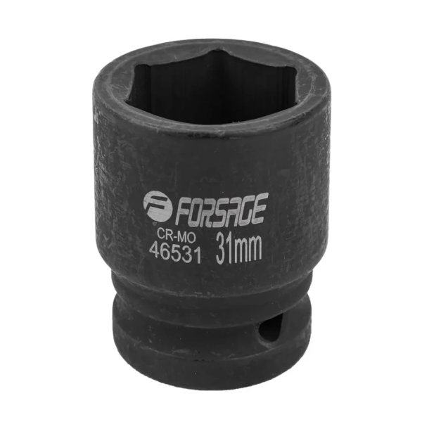 Головка ударная неглубокая короткая торцевая 31мм (6гр.), 3/4'' Forsage F-46531 — фото товара на remkola.by