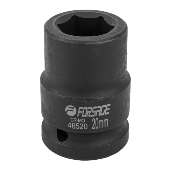 Головка ударная неглубокая короткая торцевая 20мм (6гр.), 3/4'' Forsage F-46520 — фото товара на remkola.by