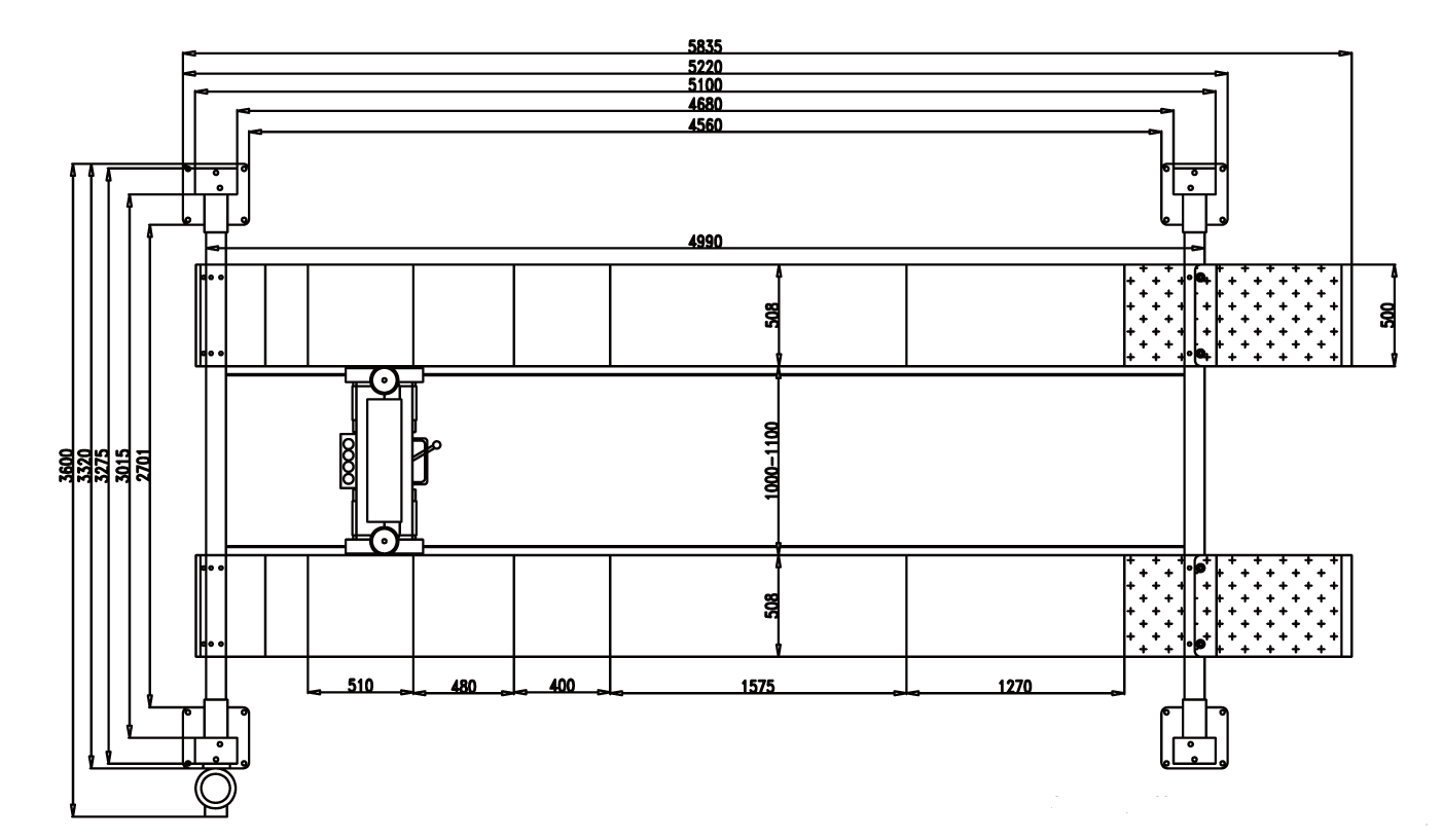 Подъемник четырехстоечный ESberg F4.5-4 с траверсой — детальное фото оборудования для СТО на remkola.by