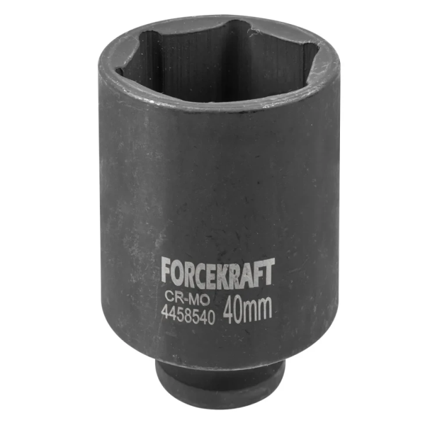 Головка торцевая ударная глубокая 40мм (6гр.), 1/2'' FORCEKRAFT FK-4458540 — фото товара на remkola.by