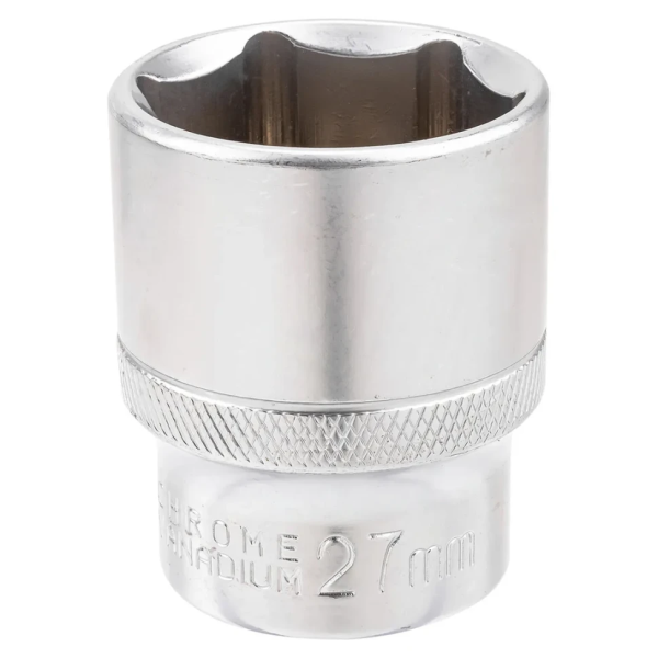 Головка торцевая 27мм (6гр.), 1/2'' RockFORCE LIGHT RF LIGHT-54527 короткая, неглубокая — фото товара на remkola.by