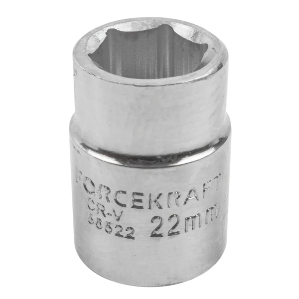 Головка торцевая неглубокая короткая 22мм (6гр.), 3/4'' FORCEKRAFT FK-56522 — фото товара на remkola.by