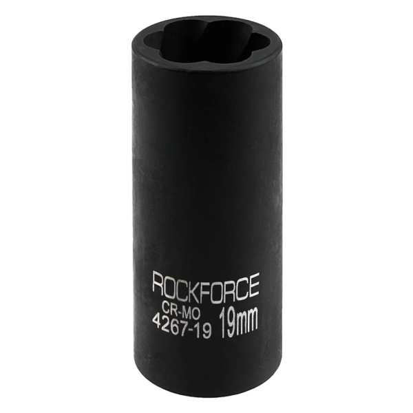 Головка ударная торцевая двухсторонняя 1/2'', 19мм (6гр.) RockFORCE RF-4267-19 неглубокая — фото товара на remkola.by