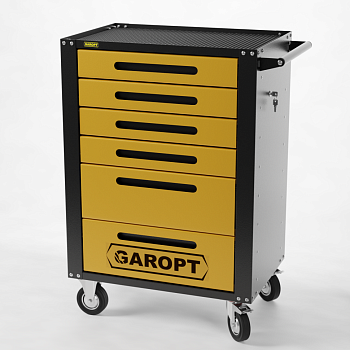 Тележка инструментальная Garopt 6 ящиков, ЖЕЛТАЯ, Серия "High", высота 1040мм GTH6.yel