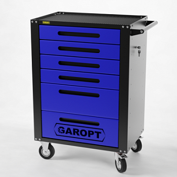 Тележка инструментальная Garopt 6 ящиков, СИНЯЯ, Серия "High", высота 1040мм GTH6.BLUE