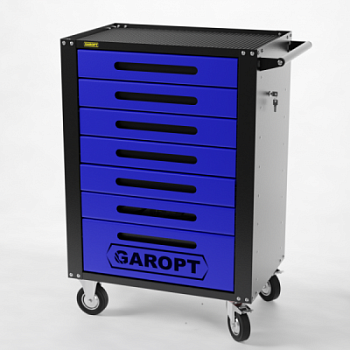 Тележка инструментальная Garopt 7 ящиков, СИНЯЯ, Серия "High", высота 1040мм GTH7.BLUE